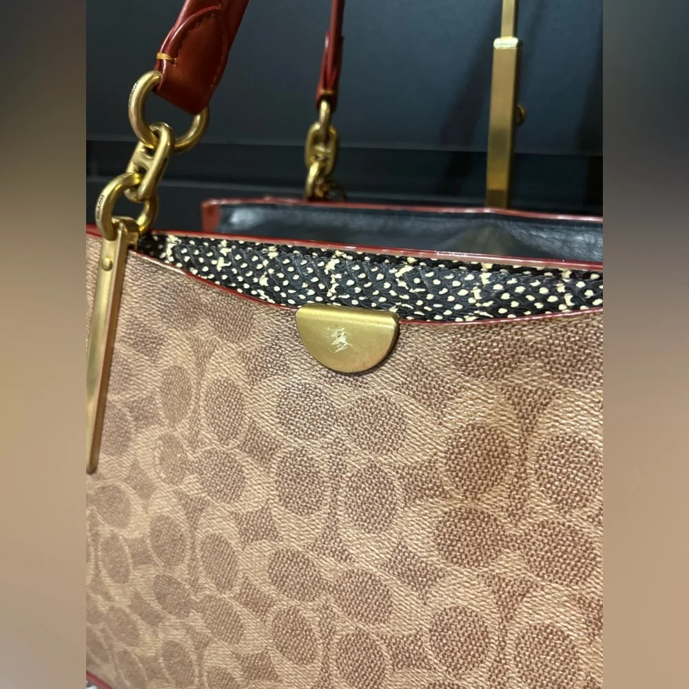 Coach Dreamer 36 signature canvas with refined calf leather and snakeskin - Picture 11 of 15